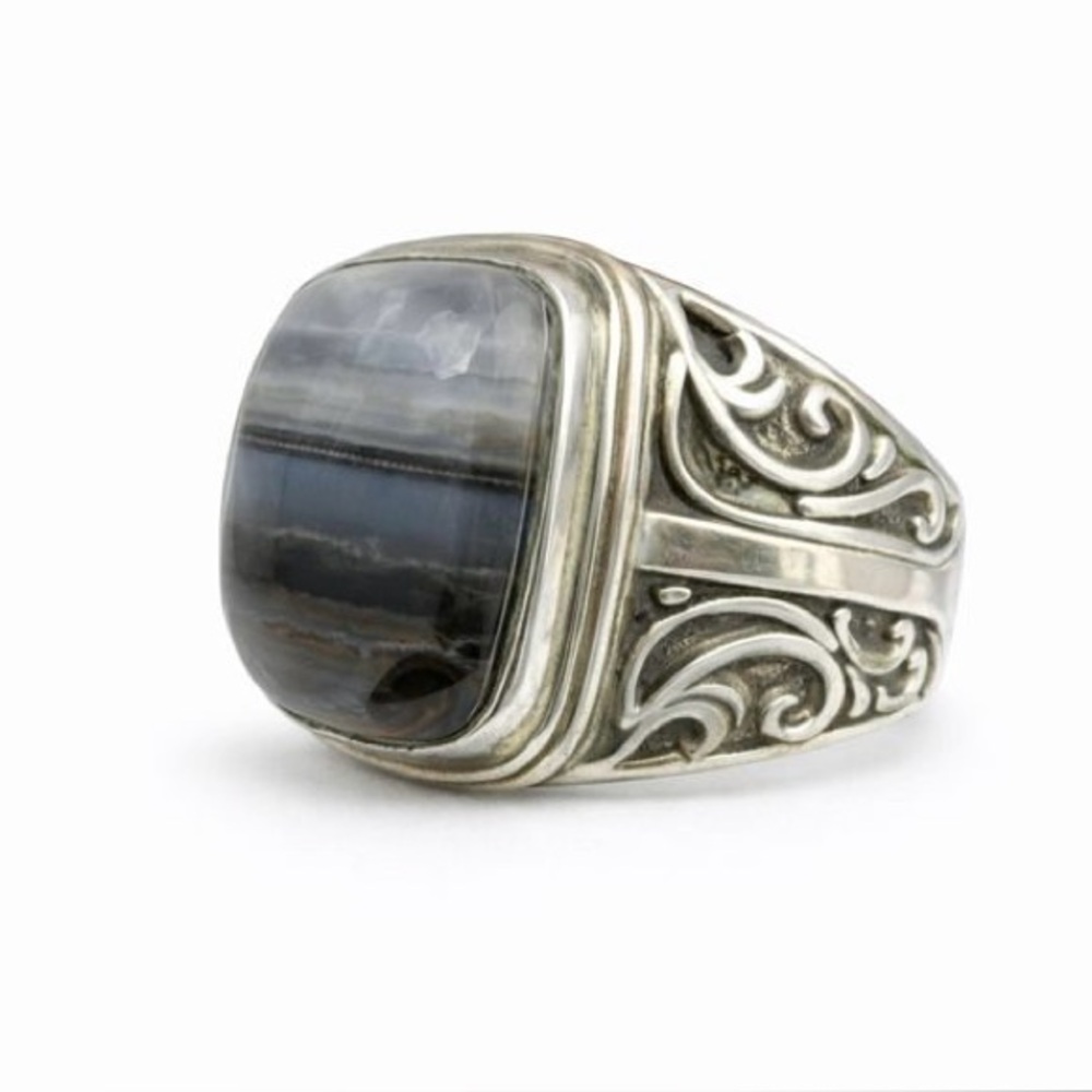 Banded Agate S925 Ring